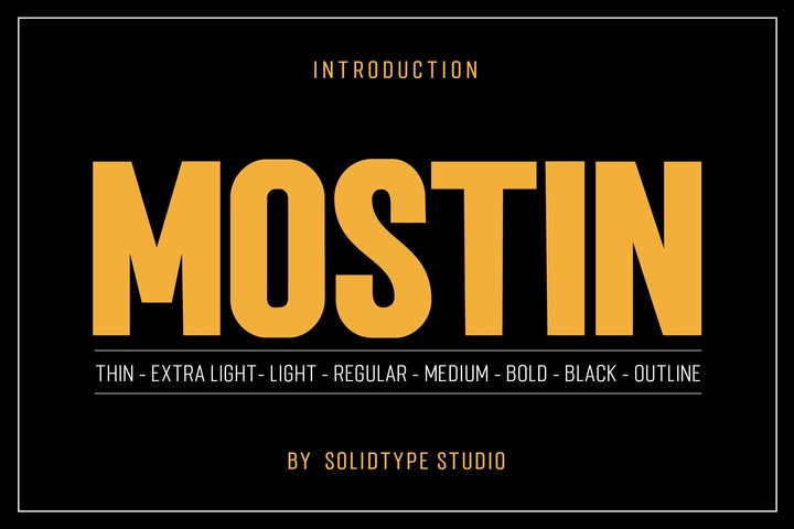 Пример шрифта Mostin